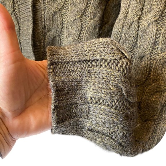 Pietro Pianforini alpaca blend cableknit cardigan sweater gray yellow women 42/x - Picture 4 of 7